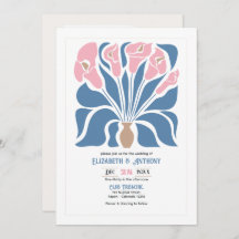 Blush & Denim Clay Abstract Floral Boho Wedding