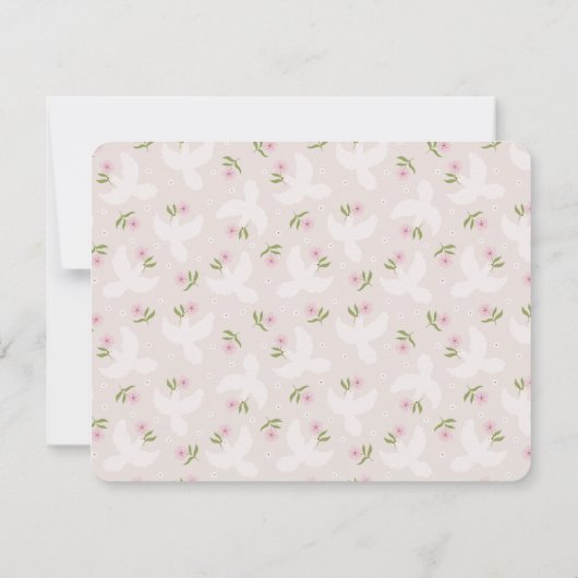 Blush Dove Nursery Note Card 招待状 (裏面)