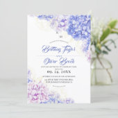 Blush Dusty and Navy Blue Hydrangea Wedding  招待状 (スタンド正面)