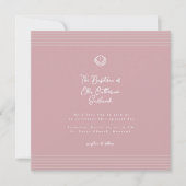 Blush dusty pink modern baptism Invitation 招待状 (正面)