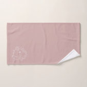 Blush Dusty Pink Modern Script Girly Monogram Name バスタオルセット (ハンドタオル)