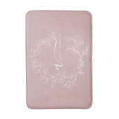 Blush Dusty Pink Modern Script Girly Monogram Name バスマット (正面縦)