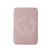 Blush Dusty Pink Modern Script Girly Monogram Name バスマット (正面縦)