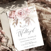 Blush Dusty Rose Boho Trending All Seasons Wedding 招待状