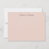 Blush Elegant Handwriting Personalized Stationery ノートカード (正面)