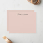 Blush Elegant Handwriting Personalized Stationery ノートカード (正面/裏面インサイチュ)