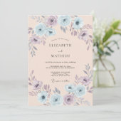Blush Ethereal Light Blue Floral Wedding 招待状 (スタンド正面)