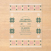 Blush Evergreen Ugly Sweater Christmas Party アクリル招待状 (正面)