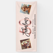 Blush Fabulous 50th Happy Birthday Photo Pink 横断幕 (縦)