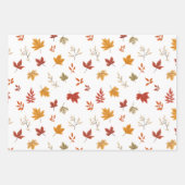 Blush Fall Leaves Pattern  ラッピングペーパーシート (正面2)