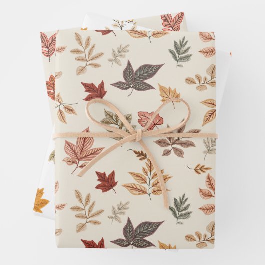 Blush Fall Leaves Pattern  ラッピングペーパーシート (インサイチュ)