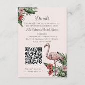 Blush Flamingo Bridal Shower Website QR Code エンクロージャーカード (正面)