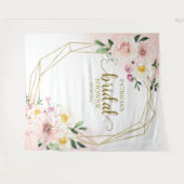 Blush Floral ブライダル シャワー バックドロップ フォト プロップ タペストリー (正面(横))