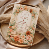 Blush Floral Arch Wedding 招待状