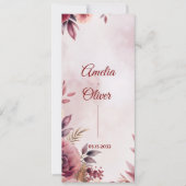 Blush Floral Botanical Wedding Ceremony Program 招待状 (正面)