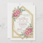 Blush Floral Bridal Shower Invitation 招待状 (正面)