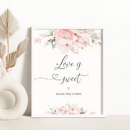 Blush floral bridal shower Love is sweet Poster ポスター