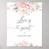 Blush floral bridal shower Love is sweet Poster ポスター (正面)