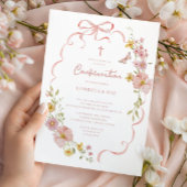 Blush Floral Confirmation Invitation 招待状