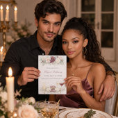 Blush Floral Dinner Party Invitation 招待状