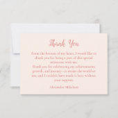 Blush Floral Elegant 50th Birthday サンキューカード (正面)