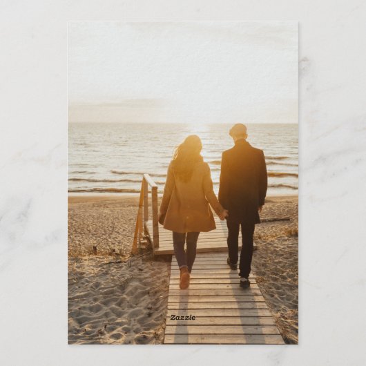 Blush Floral Elegant Photo Wedding Invitation 招待状 (裏面)