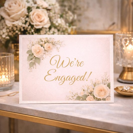 Blush Floral Engagement Enclosure Card エンクロージャーカード