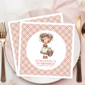 Blush Floral Fairy Cute 3rd Birthday Party Napkins