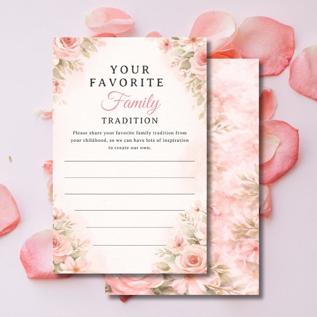 Blush Floral Family Tradition Shower Card (クリエイターアップロード済み)