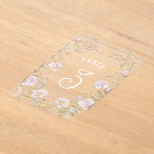 Blush Floral Frame Acrylic Table Number アクリル招待状 (レイダウン)