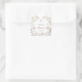 Blush Floral Frame Baptism スクエアシール (バッグ)