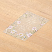 Blush Floral Frame First Holy Communion アクリル招待状 (レイダウン)
