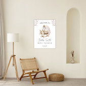 Blush Floral Gold Bassinet Baby Shower Welcome ポスター