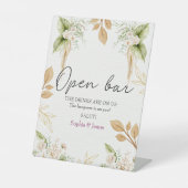 Blush Floral Gold Geometric wedding 台座サイン (正面)