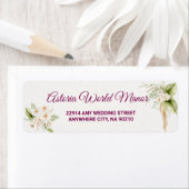 Blush Floral Gold Geometric wedding address  ラベル (インサイチュ)