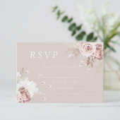 Blush Floral Gorgeous Wedding 出欠カード (スタンド正面)