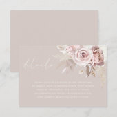 Blush Floral Gorgeous Wedding Details エンクロージャーカード (正面/裏面)