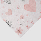 Blush Floral Heart Pattern Tissue Paper 薄葉紙 (詳細)