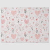 Blush Floral Heart Pattern Tissue Paper 薄葉紙 (正面)