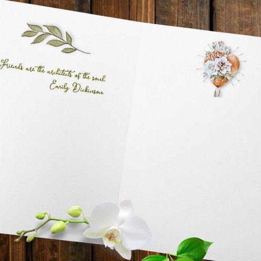 Blush Floral Heart with Baroque Plaster Texture カード