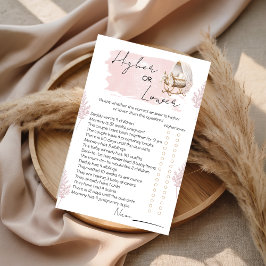 Blush Floral Higher or Lower Baby Shower Game