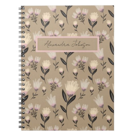 Blush Floral Journal | Modern Botanical  ノートブック (正面)