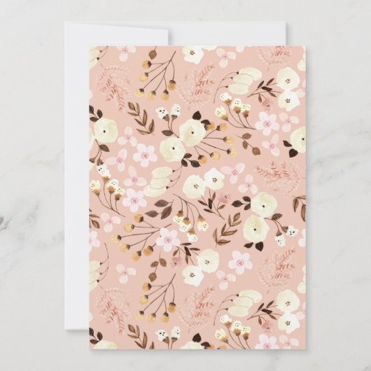 Blush Floral Modern Romantic Bridal Shower 招待状 (裏面)