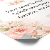 Blush Floral Mom-Osa Bar Baby Shower Sign ポスター (角)