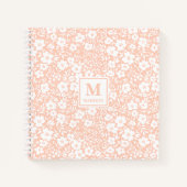 Blush Floral Monogram Notebook Journal ノートブック (正面)