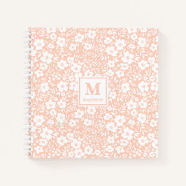 Blush Floral Monogram Notebook Journal ノートブック