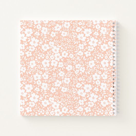 Blush Floral Monogram Notebook Journal ノートブック (裏面)