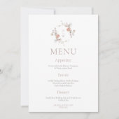 Blush Floral Monogram Two-Sided Wedding Menu 招待状 (正面)