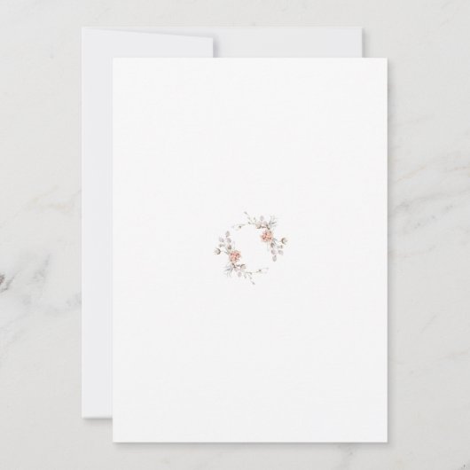 Blush Floral Monogram Two-Sided Wedding Menu 招待状 (裏面)