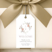 Blush Floral Monogram Wedding Welcome ギフトタグ